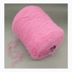 Производитель мягких пушистых цветов 2 см нейлоновое перо имитация норкового волоса необычная пряжа для вязания шарфа свитера