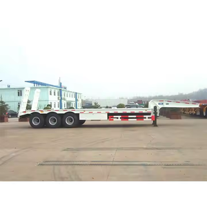 Zhongshengtianqi Heavy Duty Steel Lowboy Trailer Transport Machine Lowbed <b>Truck</b> Semi Trailer Mechanical Suspension 80 Ton - Product Image 2