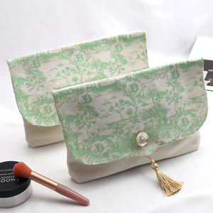 Tùy chỉnh <span class=keywords><strong>Cotton</strong></span> Linen phong bì túi với tua nút đóng phong bì <span class=keywords><strong>Pouch</strong></span> - Product Image 2