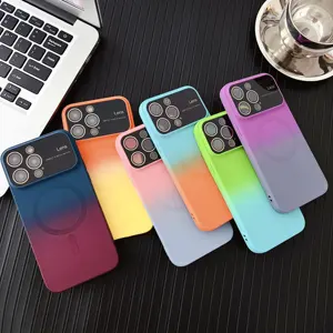 Factory Wholesale Colorful Color Gradient Multicolor Cases Magnetic Charger Phone Case For Iphone 15 14 13 12 11 Plus Pro Max