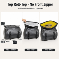 Sac étanche pour moto, sac de voyage en bâche PVC, fermeture à enroulement, 48L 66L, bandes réfléchissantes, valve d'air pour moto, tourisme, camping