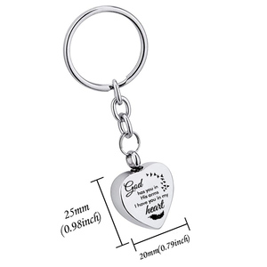 Hati Ukiran Liontin Gantungan Kunci Kremasi Guci Gantungan Kunci Memorial Hewan Peliharaan Manusia Abu Kenang-kenangan Ornamen Perhiasan untuk Pria Wanita - Product Image 2
