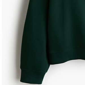เสื้อสเวตเชิ้ตผ้าฟลีซผสมโพลีเอสเตอร์คอตตอน คอตั้ง สีพื้น ทรงโอเวอร์ไซส์ สไตล์ลำลอง สตรีทแวร์ น้ำหนัก 350GSM สำหรับผู้หญิง ใส่ในฤดูหนาว - Product Image 3