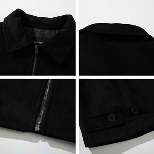 <span class=keywords><strong>Veste</strong></span> d'hiver en <span class=keywords><strong>laine</strong></span> ODM 420 grammes, épaisse, zippée, épaules tombantes, jugulaire arrière, poignets ajustables, minimaliste, pour homme - Product Image 3