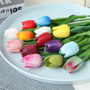 PU Mini Yujin party celebration home simulation plant flower ins wind feel tulip wedding decoration artificial flowers gifts