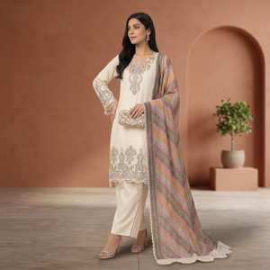 Nuevo Conjunto de Fiesta de Diseñador con Hermosas Lentejuelas Bordadas, Top Elástico de Secado Rápido hasta el Tobillo y Pantalones Plazzo con Dupatta - Product Image 1