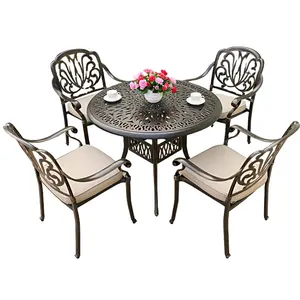 Ensemble table et chaise de balcon, cour, jardin extérieur, mobilier européen de loisirs en fer