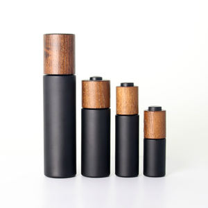 Новая разработанная деревянная бамбуковая Крышка для ухода за кожей черная плоская стеклянная бутылка с лосьоном - Product Image 2