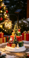 Lanterne solaire de Noël de 2 m, décorative, en forme de Père Noël ou de pingouin, pour l'extérieur, jardin, statue de fête pour parc, centre commercial, exposition