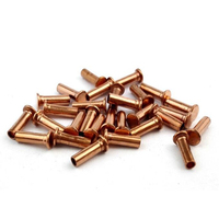 Rivet Semi-tubulaire de haute qualité, 3mm, 4mm, cuivre rouge, Nickel, tête plate plaquée, DIN7338