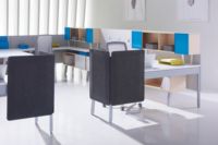 Séparation acoustique insonorisante de feutre de fibre de polyester de diviseur de bureau personnalisable de Table de bureau de quantité minimale de commande bas
