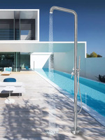 Colonne de douche en céramique brossée design avec double poignée et ensemble de douche latérale en acier inoxydable