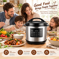 Cuisinière électrique à pression numérique multifonction avec plusieurs programmes de cuisson pour riz, viande, soupes, cuisson à la vapeur et repas faits maison