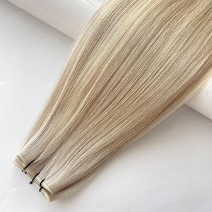 Estensioni per <span class=keywords><strong>capelli</strong></span> Genius Weft con trama stretta, 100% <span class=keywords><strong>capelli</strong></span> vergini Remy, vendita diretta dalla fabbrica di Qingdao - Product Image 1