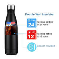 Botella de Agua Aislada al Vacío de Acero Inoxidable, 500 ml, Mantiene la Temperatura de 12 a 24 Horas, Ecológica, con Logotipo Personalizado, Ideal para Fiestas