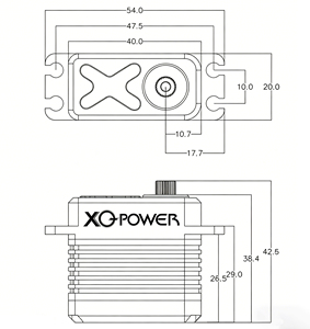 XQ-Power Digital 20KG 25KG 30KG 35KG 2S 8.4V Metal Gear High Torque 180 Degrees Coreless Rc Motor - Product Image 5