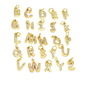 Abalorios de 26 <span class=keywords><strong>A</strong></span> <span class=keywords><strong>a</strong></span> 26 <span class=keywords><strong>A</strong></span> para fabricación de pulseras y collares, charms con letras chapadas en oro y cobre, gran oferta, <span class=keywords><strong>2022</strong></span> - Product Image 1