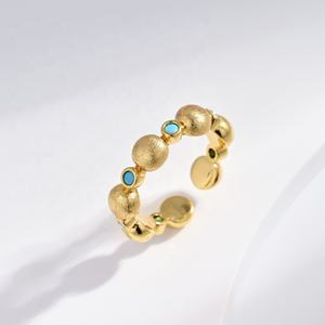 Anillo geométrico de plata de ley 925 chapado en oro, joyería de moda para mujer, estilo hip hop, grueso y elegante, precio de fábrica. - Product Image 2