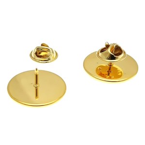 Base de plateau de réglage de broche en acier inoxydable Épingle de revers vierge Cabochon Badge Épingle <span class=keywords><strong>Lunette</strong></span> avec <span class=keywords><strong>papillon</strong></span> Retour Épingle d'embrayage Résultats - Product Image 2