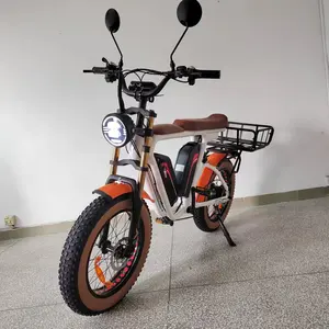 1000W Fat Tire Electric Bike 44Ah48V Oil Brake Full Suspension Long Range Dual Battery Electric Bike Fat Tire Electric Bike