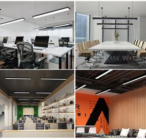 Nhà hàng thương mại trong nhà thanh ánh sáng liên kết ánh sáng ban ngày Mặt dây chuyền hình chữ nhật lót Đèn văn phòng LED tuyến tính ánh sáng - Product Image 6