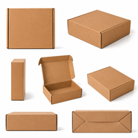 Kit d'emballage d'expédition pour e-commerce : Boîte d'expédition en carton ondulé Kraft, Enveloppe à bulles, Papier de soie, Carte de remerciement, Étiquettes volantes, Autocollants
