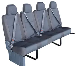 Adjustable Hiace Bus Seats Soft Back Fabric Cloth Covering With Gear Recliner