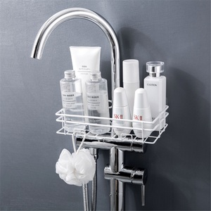 Zinc Alloy Corner Bathroom Racks Modern Hotel <b>Shower</b> Gel & Wash Baskets Punch-Free Standing <b>Storage</b> - Product Image 2