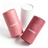 Emballage personnalisé en tube de papier cylindrique, boîte en papier ronde avec logo en relief de fraise pour boisson solide, thé, cosmétique, coffret cadeau