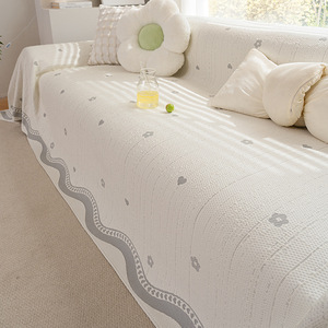 Cool Bean <b>Sofa</b> <b>Cover</b> Full Coverage Ice Silk Summer Living Room <b>Sofa</b> Blanket 145-185CM Modular <b>Sofa</b> Print Pattern - Product Image 3