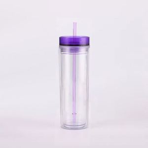 Gobelet en acrylique à double paroi de 16 oz avec paille, étanche, idéal pour les boissons au cinéma - Product Image 4