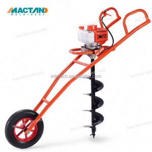 Taladro de tierra portátil de gasolina de 2 tiempos con carro, máquina perforadora de suelo en espiral para plantar árboles, barrena eléctrica para tierra - Product Image 1