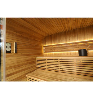 Sauna à vapeur extérieur moderne en bois massif écologique à haute efficacité isolé pour 4 à 6 personnes avec peinture noire brillante - Product Image 5