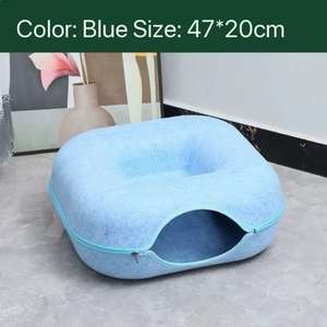 Kare kedi Hideaway evi + Donut yatak + tünel-4-sezon evrensel kedi oyuncak sondaj ve uyuklamak için - Product Image 3