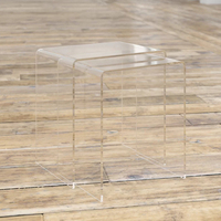 TABLE de nidification en acrylique transparente, décoration de maison personnalisée en usine, TABLE d'appoint en acrylique de différentes tailles