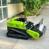 Tondeuse à chenilles multifonctionnelle à essence avec système de coupe à fléaux et télécommande pour la ferme, le jardin et la gestion de la végétation