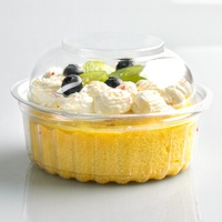 Gobelet à dessert transparent en PET de haute qualité de 8 oz, boîte d'emballage jetable en plastique pour bonbons, boîte à biscuits, mini-récipient à gâteau avec couvercle