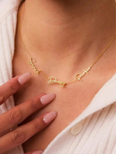Collar con Colgante <span class=keywords><strong>de</strong></span> Acero Inoxidable Personalizado con Nombre, Collares con Colgante <span class=keywords><strong>de</strong></span> Estilo Múltiple para Regalo <span class=keywords><strong>de</strong></span> <span class=keywords><strong>Aniversario</strong></span> o Cumpleaños - Product Image 3
