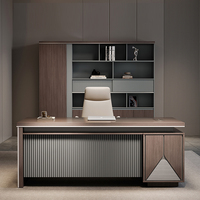 Bureau de direction modulaire convertible de luxe avec rangement, design moderne en MFC, mobilier de bureau sain