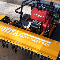 Aiweiya AWY-800S PRO 1000S PRO Tondeuses à fléaux diesel autopropulsées télécommandées 850W, tondeuses robotisées, largeur de coupe réglable 800-1000mm