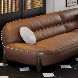 Sofa văn phòng da Ý, phòng tiếp tân, cuộc họp kinh doanh, Bộ Bàn cà phê Ba người đơn giản và hiện đại - Product Image 6