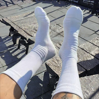 Chaussettes de basket-ball haut de gamme pour hommes, personnalisées, bon marché, en gros, chaussettes de sport athlétiques, chaussettes de sport antidérapantes, résistantes à la transpiration, pour adultes, printemps