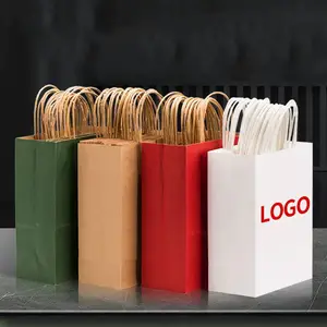 Borsa di carta personalizzata per acquisti di lusso regalo d'oro fornitore lavabile in carta Kraft Shopping Bag con Logo personalizzato carta