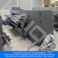 Impresora UV Híbrida 1.8, Impresora UV de Inyección de Tinta, Máquina de Impresión Digital UV para Techos Tensados, Impresora UV Plana Industrial para Azulejos