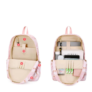 Ba lô học sinh <span class=keywords><strong>in</strong></span> chuyển nhiệt tùy chỉnh nhà máy, bộ ba lô học sinh 3 trong 1 dành cho nữ, ba lô màu đen, ba lô trẻ em - Product Image 4