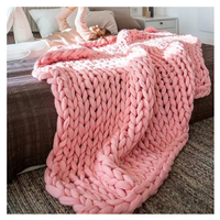 Couverture lestée Couvertures tricotées épaisses faites à la main Régulation de la température Respirant Doux Chunky Double Knit Throw Blanket