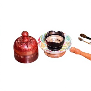Encens en spirale Bakhoor, résine d'oud, parfum de bonbon, forme de bol décoratif avec intérieur métallique, décoration d'art et de culture pour la maison - Product Image 4