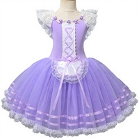Vestido de Ballet para Niñas, Estilo Princesa del Lago de los Cisnes, con Material de Spandex/Algodón, Tul Largo y Suave