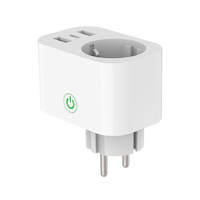 Prise intelligente WiFi RSH 16A en plastique ABS, type C, prise intelligente avec télécommande, 2 ports de sortie USB (type C), compatible Alexa et Google Home