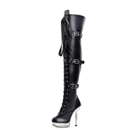 Bottes noires à talon fin de 13 cm, nouvelle collection 2021, pour pole dance, bottes sexy pour boîte de nuit, à lacets, talons hauts, chaussures pour travestis